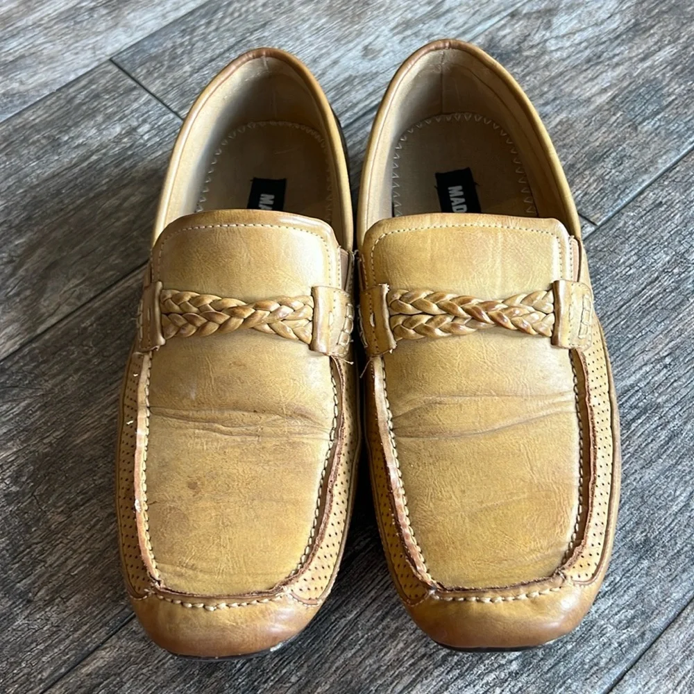 Men's Tan Leather Slip-On Loafers